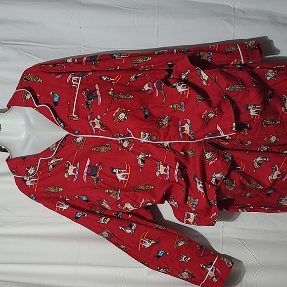OLD NAVY Pajamas, XXL, 2018 Dogs, Red, 2pc, Top & Pants, Flannel - Picture 3 of 16